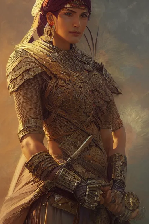 Image similar to a portrait of a anthropomorphic an acient arabic warrior goddess, D&D, fantasy, intricate, highly detailed, digital painting, artstation, concept art, smooth, sharp focus, illustration, art by artgerm and greg rutkowski and alphonse mucha