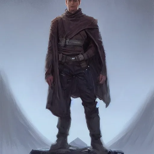 Image similar to portrait of a man by Greg Rutkowski, Cade Skywalker from Star Wars Expanded Universe, he is about 30 years old, manly, strong, messy blond hair, wearing a leather jacket, highly detailed portrait, digital painting, artstation, concept art, smooth, sharp foccus ilustration, Artstation HQ