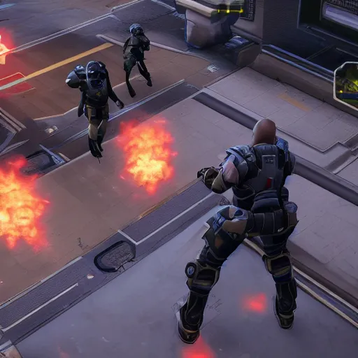 Image similar to Gameplay screenshot from XCOM 3 showing a main character, no UI, Unreal Engine 5