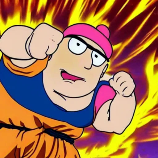 Prompt: peter griffin in dragon ball z