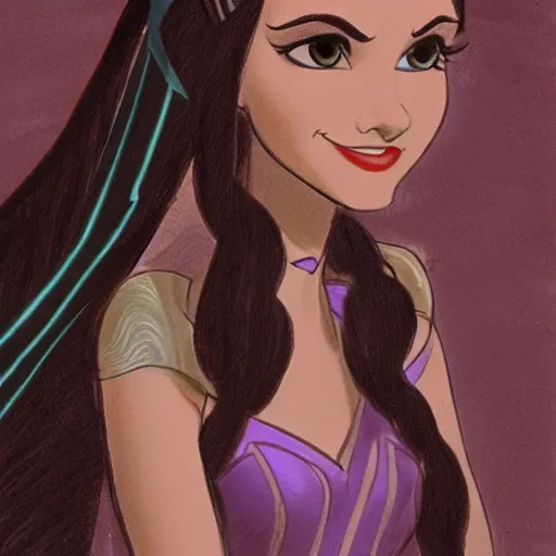 Image similar to milt kahl sketch of victoria justice as princess padme from star wars episode 3