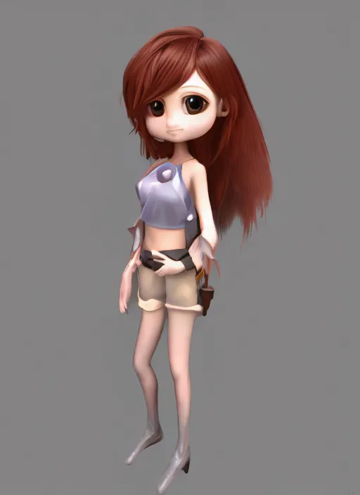 Prompt: female angel mini cute style, character adoptable, highly detailed, rendered, ray - tracing, cgi animated, 3 d demo reel avatar, style of maple story and zootopia, maple story angel, heaven angel, dark skin, cool clothes, soft shade, soft lighting