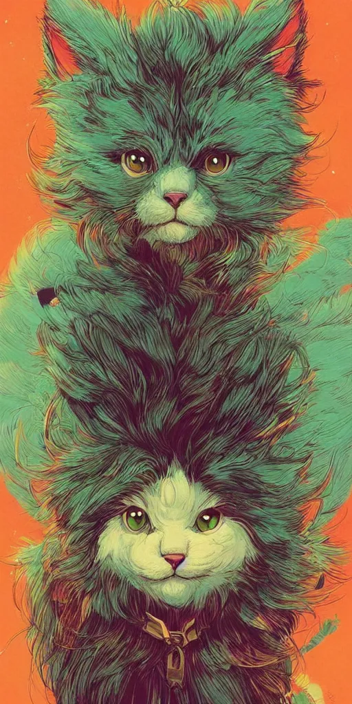 Prompt: the cure for hate, fluffy furry adorable illustration portrait fursona by Victo Ngai and James Gilleard and Bruce Pennington trending on pixiv