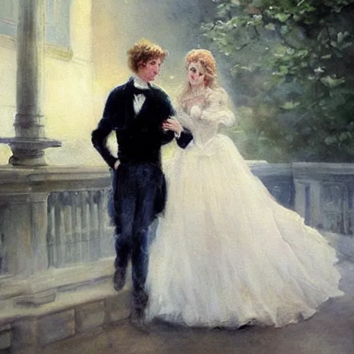 Image similar to a romantic painting. By bowater. Met you thousands of times in thousands of stories.