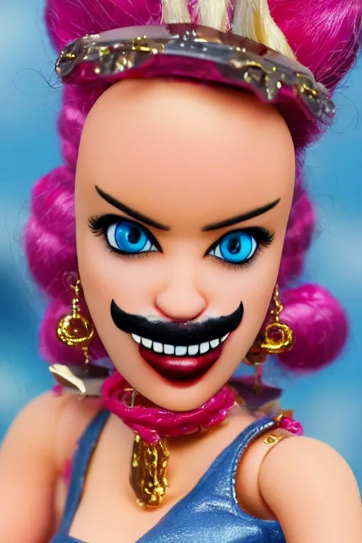 Image similar to wario barbie doll, photorealistic, highly detailed,