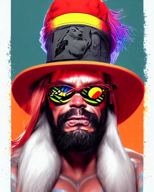 Image similar to digital art, portrait of tears rolling down the face of randy macho man savage by james jean, by ross tran, ultra detailed, character design, concept art, trending on artstation,