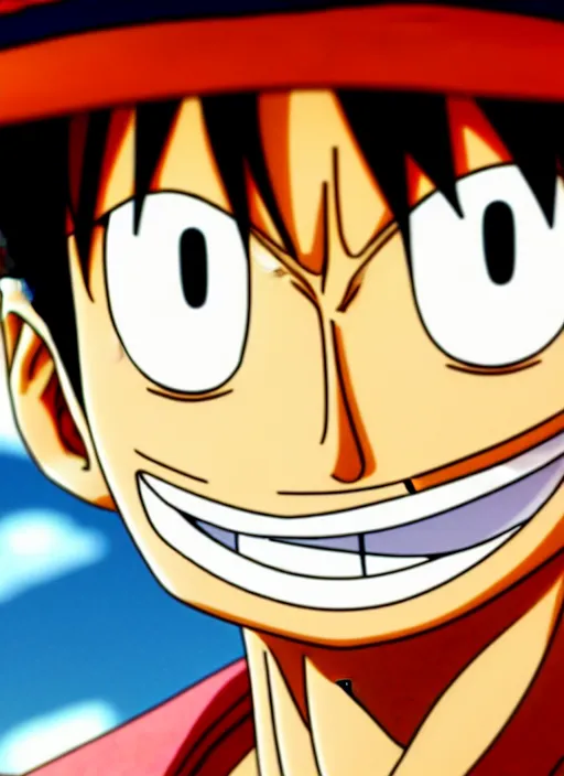 Image similar to photograph of a luffy face, depth of field, focus,