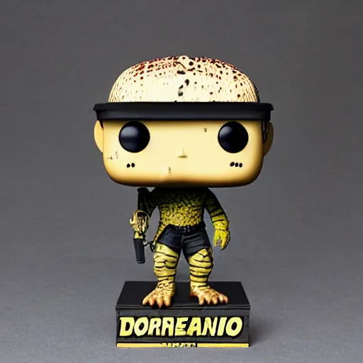 Prompt: Dorohedoro Caiman Funko POP with box,