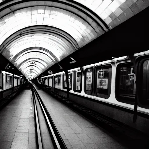 Image similar to paris metro 1980s, XF IQ4, 150MP, 50mm, F1.4, ISO 200, 1/160s, natural light