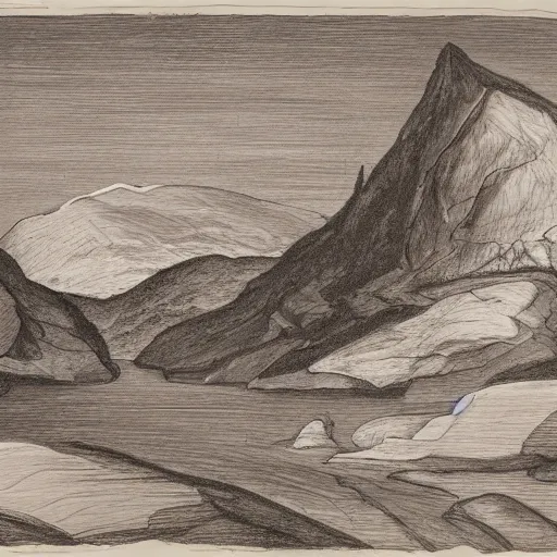 Prompt: an anatomy of mountains and rivers in the style of michelangelo, red chalk drawing on paper, metropolitan museum of art