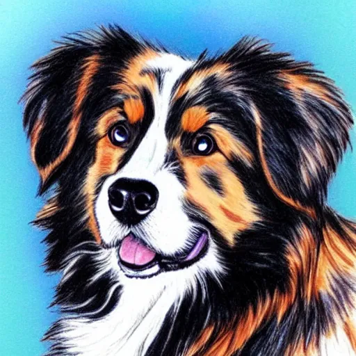 Image similar to australian shepard drawn by neil gaiman