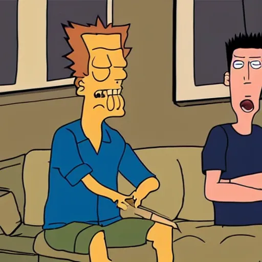 Prompt: still of a beavis and butthead film produced by a 2 4