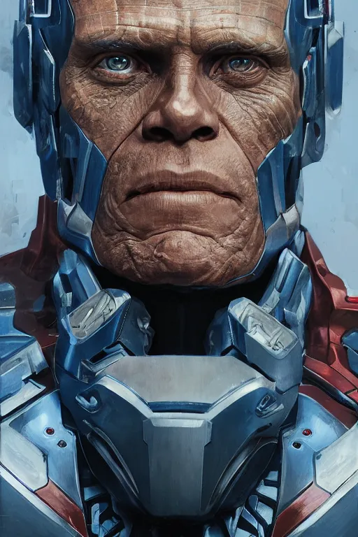 Prompt: Portrait of Willem Dafoe as Iron Patriot, marvel comics, dark, intricate, highly detailed, smooth, artstation, digital illustration by Ruan Jia and Mandy Jurgens and Artgerm and Wayne Barlowe and Greg Rutkowski and Zdislav Beksinski