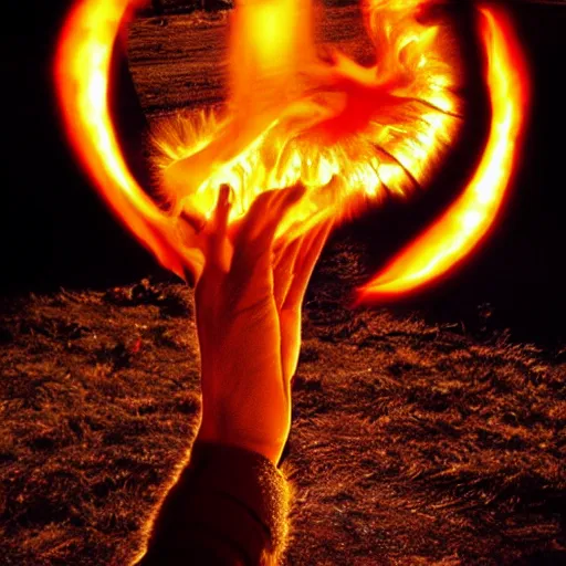 Prompt: fire bending the sun