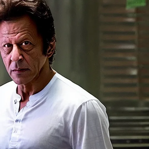 Image similar to A still of Imran Khan in an Avengers movie