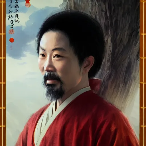 Prompt: portrait painting of a chinese taoist priest about 3 0 years old, like zunlong by wenjun lin, irakli nadar, bright colors, octopath traveler, wenjun lin, unreal engine 5 highly rendered, global illumination, radiant light, detailed and intricate environment