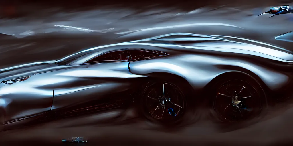 Image similar to new vehicle, wide body, intricate, elegant, highly detailed, digital painting, concept art, smooth, sharp focus, art style from Henrik Fisker and Bruce Kaiser and Scott Robertson and Dmitry Mazurkevich and Doruk Erdem and Jon Sibal