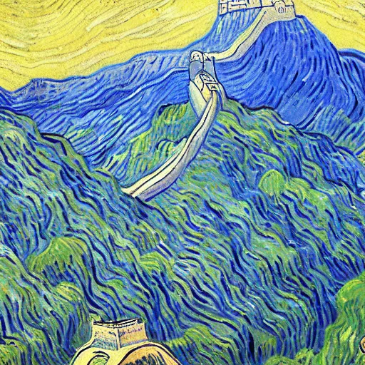 Image similar to Great Wall, by Van Gogh