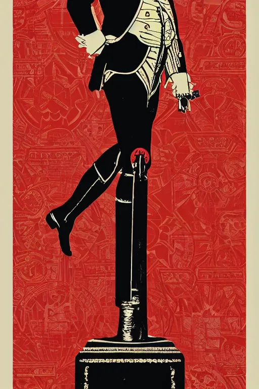 Image similar to Poster of Emperor Napoleon standing proudly, by Shepard Fairey