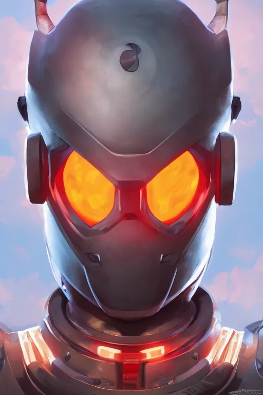 Image similar to epic mask helmet robot ninja portrait stylized as fornite style game design fanart by concept artist gervasio canda, behance hd by jesper ejsing, by rhads, makoto shinkai and lois van baarle, ilya kuvshinov, rossdraws global illumination radiating a glowing aura global illumination ray tracing hdr render in unreal engine 5