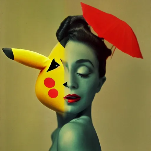 Prompt: elegant woman dressed up as pikachu, art photo in color Frantisek Drtikol, digital photo, clean, sharp, smooth, glossy color photo, Nikon Sigma art, photoshop, ai processed