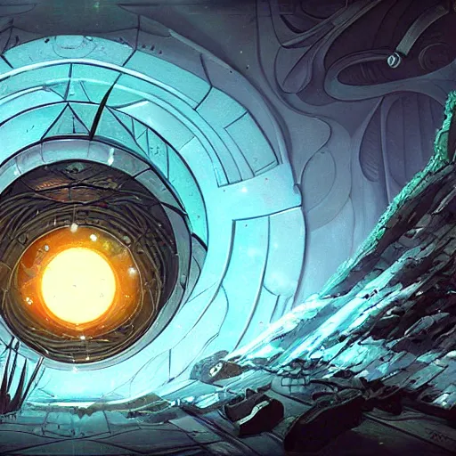 Prompt: a science fiction dimensional portal, by an amazing sci - fi artist, 2 d game art, remodernism.