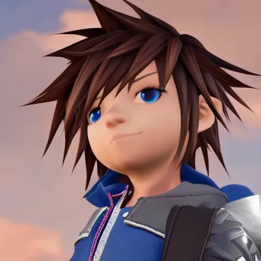 Image similar to sora from kingdom hearts as a character in the legends selection from apex legends, source engine