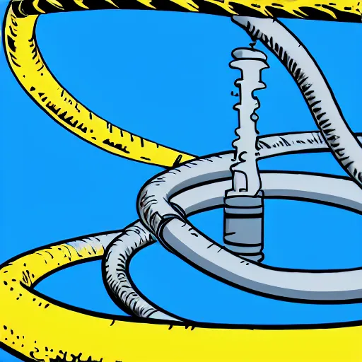 Image similar to close up of hose pipe ban, cinematographic shot, cartoon