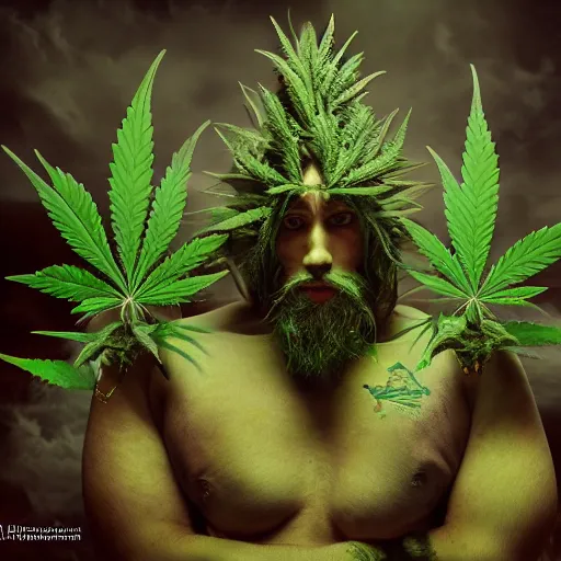 Image similar to personification of marijuana, award winning professional creature profile photography, epic high fantasy, high times, furaffinity, 8 k