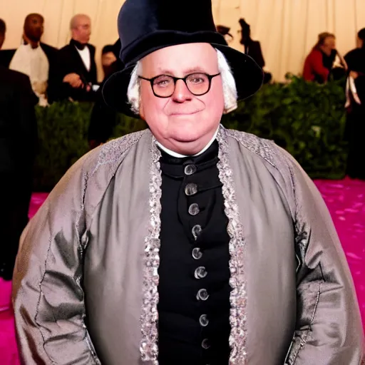 Image similar to photo of benjamin franklin at the met gala