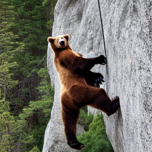 Image similar to photo of a bear rock climbing