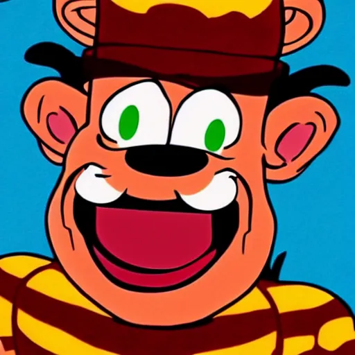 Image similar to freddy kreuger in the style of ren & stimpy