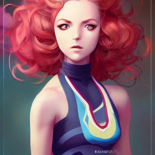 Prompt: British Pokemon original character with wild peach colored hair, Pixar style, beautiful woman, scientist, by Tristan Eaton Stanley Artgerm and Tom Bagshaw, Makoto Shinkai ilya kuvshinov and Wojtek Fus