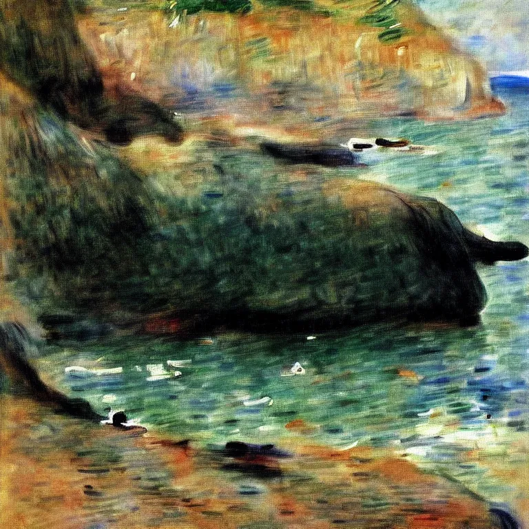 Image similar to a master painting of sea caves, sharp focus, very detaied, by berthe morisot