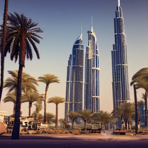 Image similar to gta : dubai by felix kelly