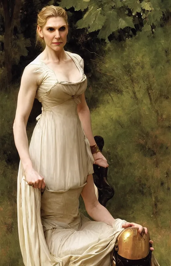 Image similar to rhea seehorn as kim wexler in fantasy medieval costume by John Singer Sargent, William Adolphe Bouguereau, Raphael