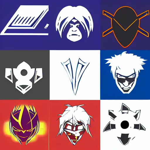 Image similar to modern logo, simplified, railgun, anime.