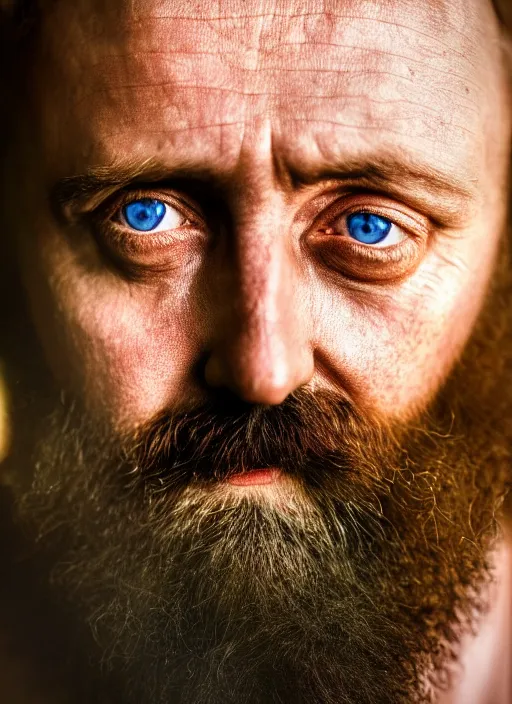 Prompt: photorealistic portrait photograph of forsen looking at you, twitch tv, hobo, long beard, depth of field, soft focus, highly detailed, intricate, realistic, national geographic cover, soft glow, textured skin