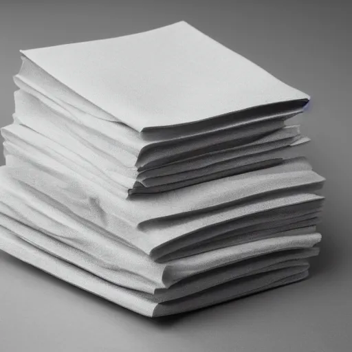 Image similar to stack of 4 light grey napkins, product photography, professional lighting