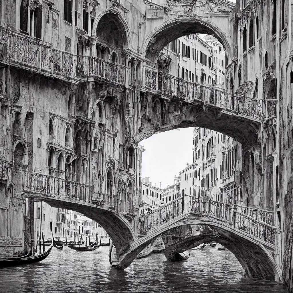 Image similar to venice bridges by piranesi, composition, cinematic, rule, grid
