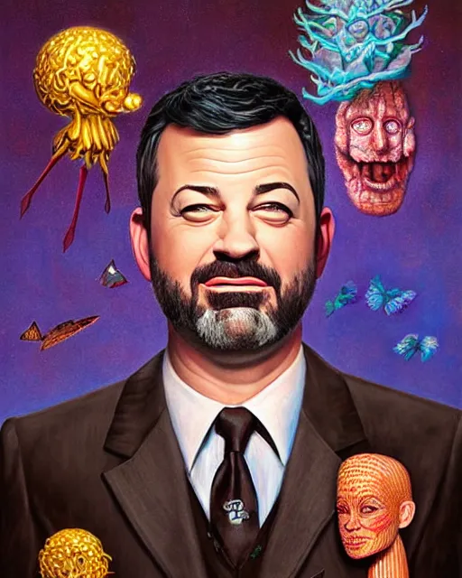 Prompt: jimmy kimmel, by chad knight, erin hanson, mandy jurgens, hannah yata and kay sage