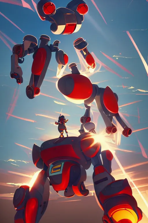 Image similar to metabots medabots medarotto medarot robot minimalist comics, behance hd by jesper ejsing, by rhads, makoto shinkai and lois van baarle, ilya kuvshinov, rossdraws global illumination ray tracing hdr radiating a glowing aura