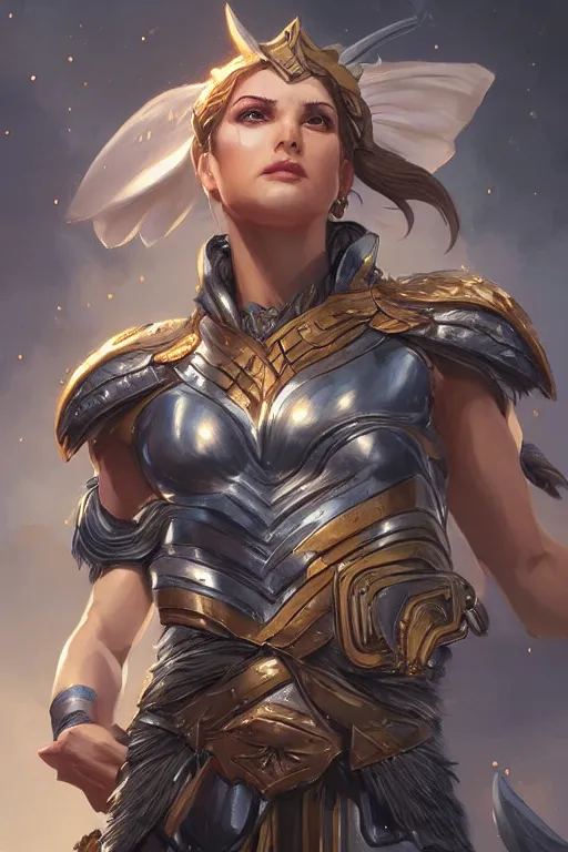 Image similar to amazon valkyrie athena, d & d, fantasy, portrait, highly detailed, headshot, digital painting, trending on artstation, concept art, sharp focus, illustration, art by artgerm and greg rutkowski and magali villeneuve