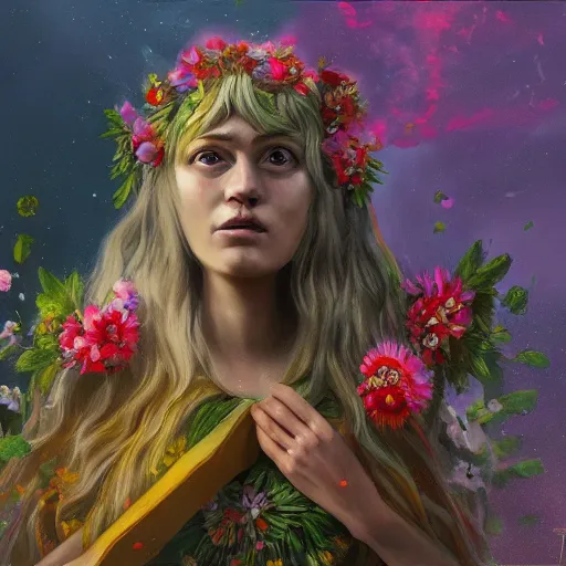 Prompt: midsommar alternate stories : goddess of destruction, oil painting, ultradetailed, artstation, ultradetailed, digital painting, ultradetailed