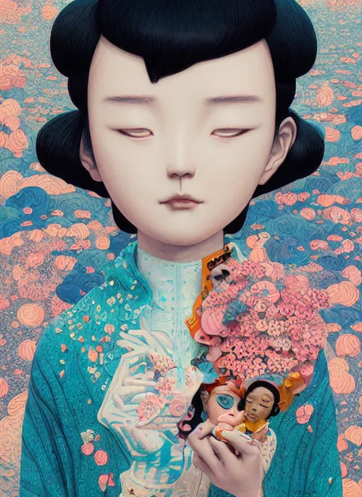 Image similar to a contemporary ceramic sculpture by victo ngai and hikari shimoda