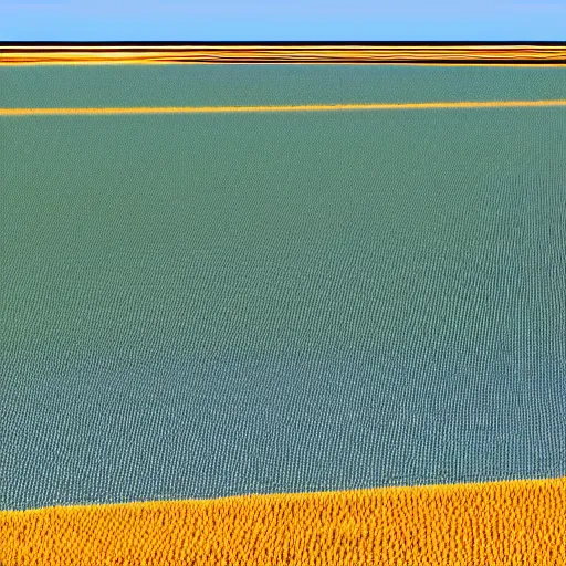 Image similar to dimension with an infinite amount of small crop fields floating about 1 meter from each other