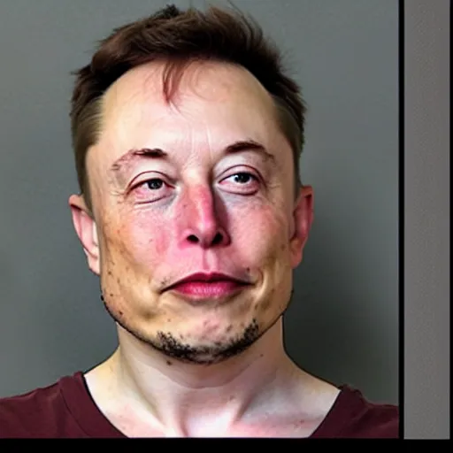 Image similar to mugshot of Elon Musk