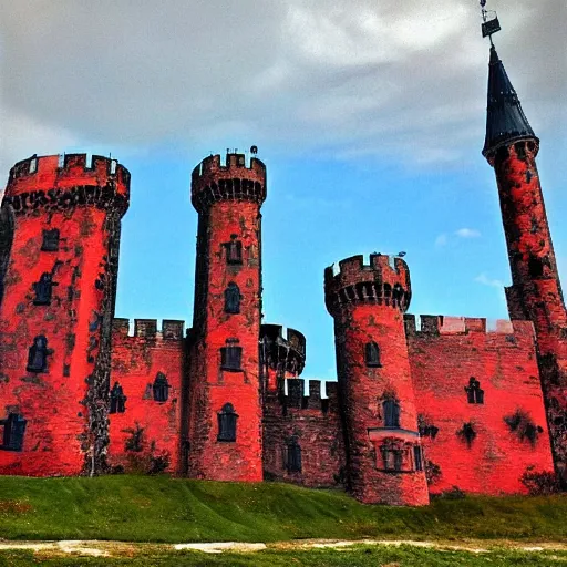 Image similar to a castle with many towers in a serene landscape by artur bordalo