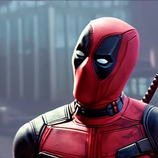 Image similar to Deadpool As seen in Pixar animated movie toy story . 4K quality super realistic