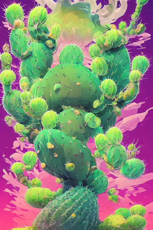 Image similar to roots cactus sushi cristal smurf ghost creature animal sushi cristal very big eye roots cactus elemental flush of force nature micro world fluo fishscale, behance hd by jesper ejsing, by rhads, makoto shinkai and lois van baarle, ilya kuvshinov, rossdraws radiating a glowing aura global illumination ray tracing hdr